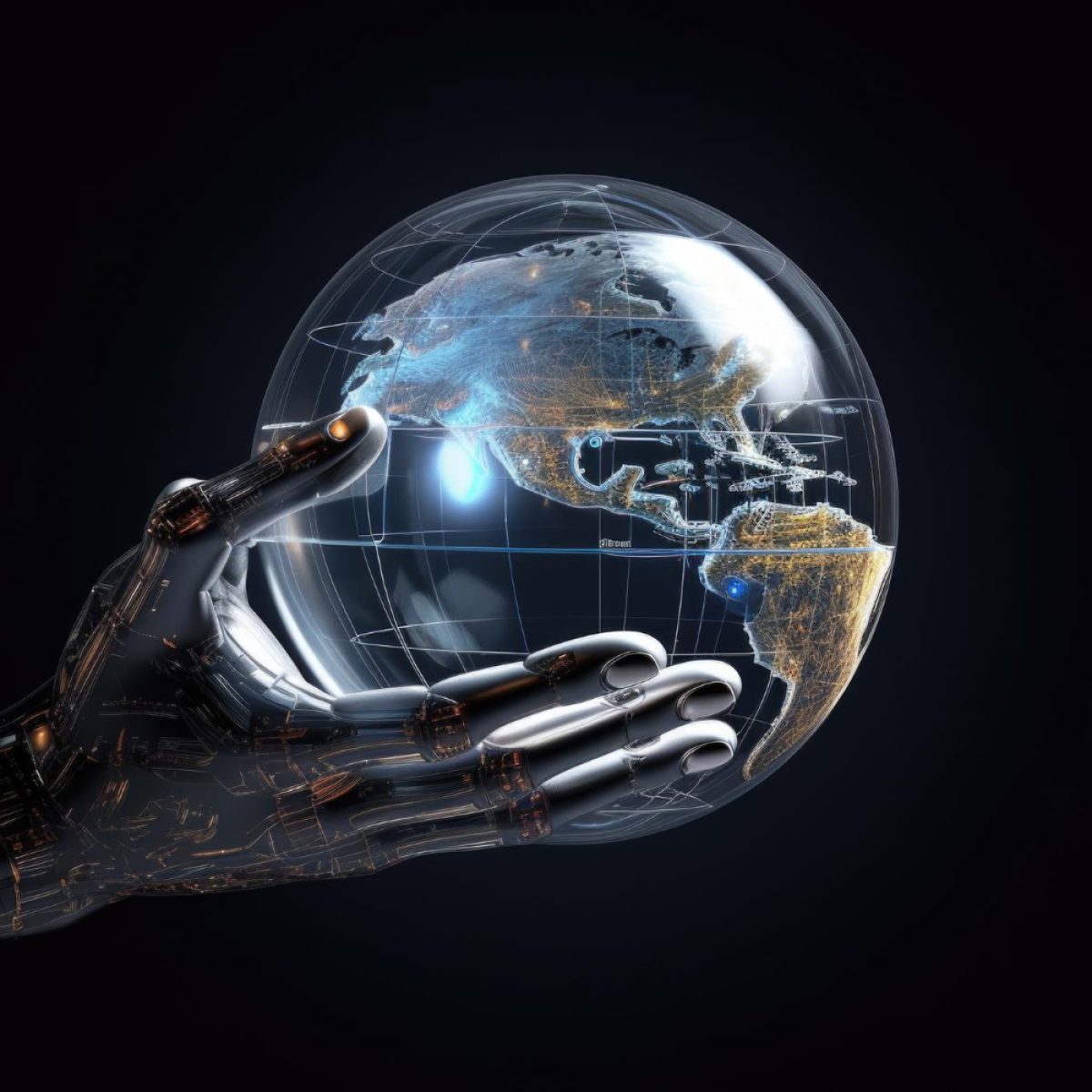 robot-hand-holds-planet-globe-generative-ai